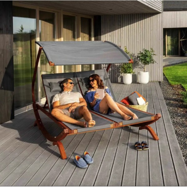 Садовий шезлонг Di Volio Pionza двомісний сірий