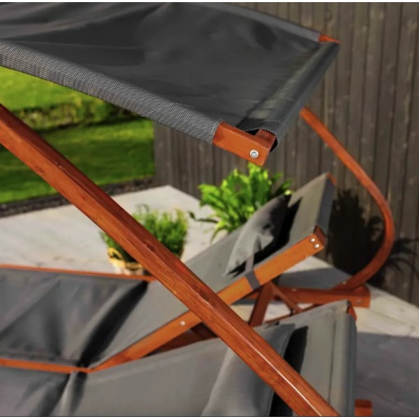 Садовий шезлонг Di Volio Pionza двомісний сірий