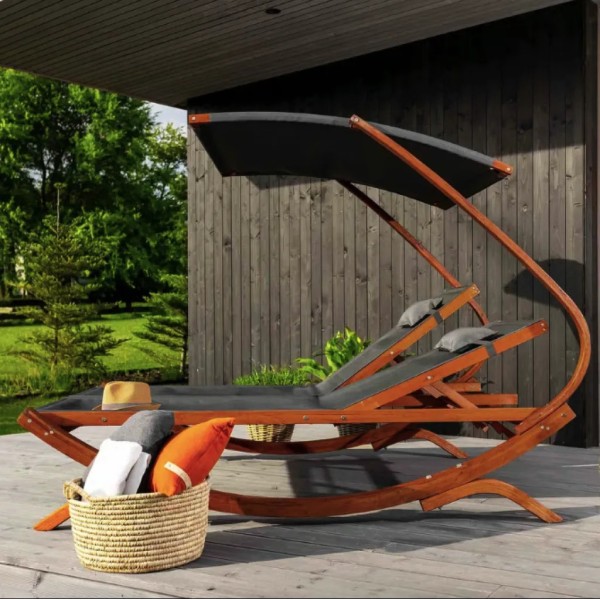 Садовий шезлонг Di Volio Pionza двомісний сірий