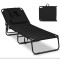 Шезлонг Costway Hanna розкладний з отвором для обличчя чорний