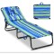 Шезлонг Costway Hanna розкладний з отвором для обличчя синьо-зелений