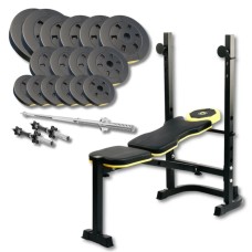 Набір з лавою Besport WB-003, штангою та гантелями PowerPro 68 кг