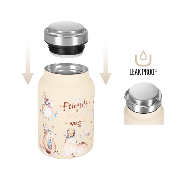 Термопляшка Nils NC3806, 520 мл, нержавіюча сталь, бежева