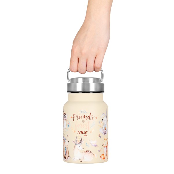 Термопляшка Nils NC3806, 520 мл, нержавіюча сталь, бежева