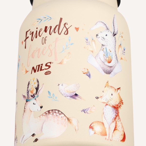 Термопляшка Nils NC3806, 520 мл, нержавіюча сталь, бежева