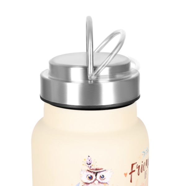 Термопляшка Nils NC3806, 520 мл, нержавіюча сталь, бежева