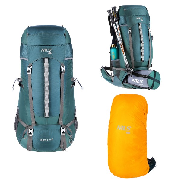 Рюкзак туристичний Nils Camp NC1949 Bergen 65 л, зелений