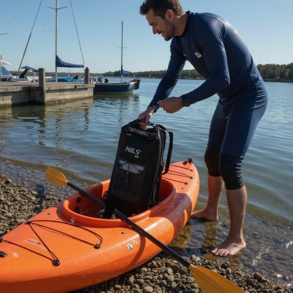 Рюкзак водонепроникний Nils Camp NC17108 25 л, чорний