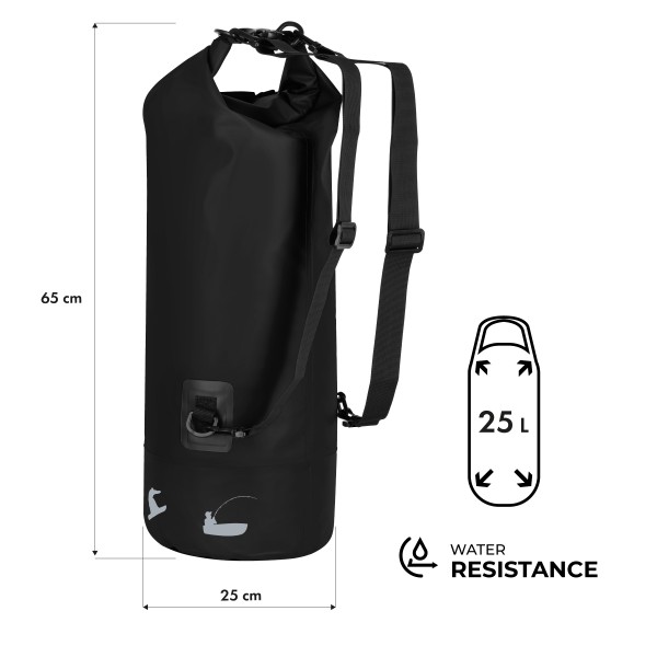 Рюкзак водонепроникний Nils Camp NC17108 25 л, чорний