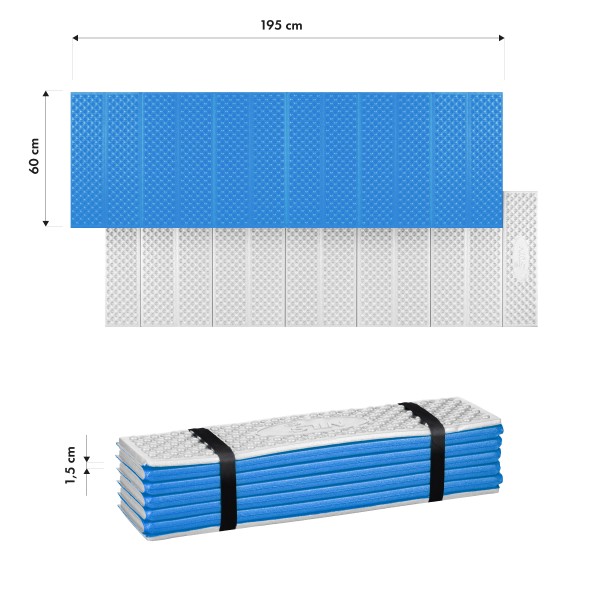 Килимок кемпінговий Nils Camp NC17103, алюмінієва поверхня, 195см, синій