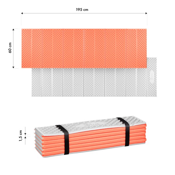 Килимок кемпінговий Nils Camp NC17103, алюмінієва поверхня, 195см, помаранчевий