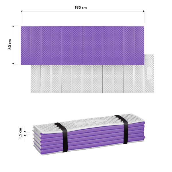 Килимок кемпінговий Nils Camp NC17103, алюмінієва поверхня, 195см, фіолетовий