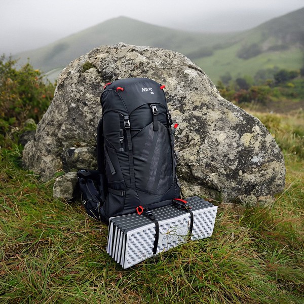 Килимок кемпінговий Nils Camp NC17103, алюмінієва поверхня, 195см, чорний