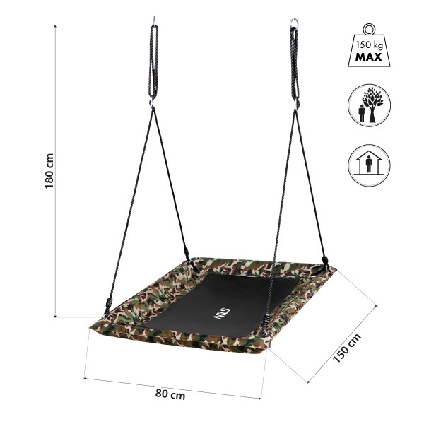 Гойдалка гніздо лелеки Nils Camp NB5043, 150х80 см, камуфляж