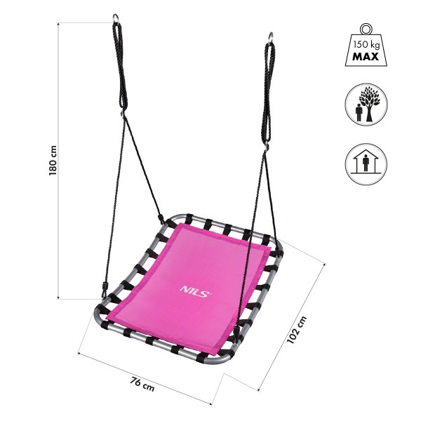 Гойдалка гніздо лелеки Nils Camp NB5045, 102х76см, рожева