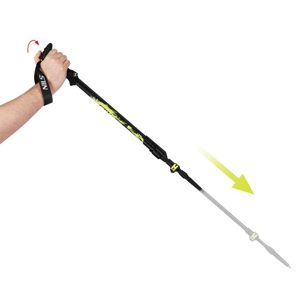 Трекінгові палиці Nils TK8608, телескопічні, алюміній, чорно-жовті