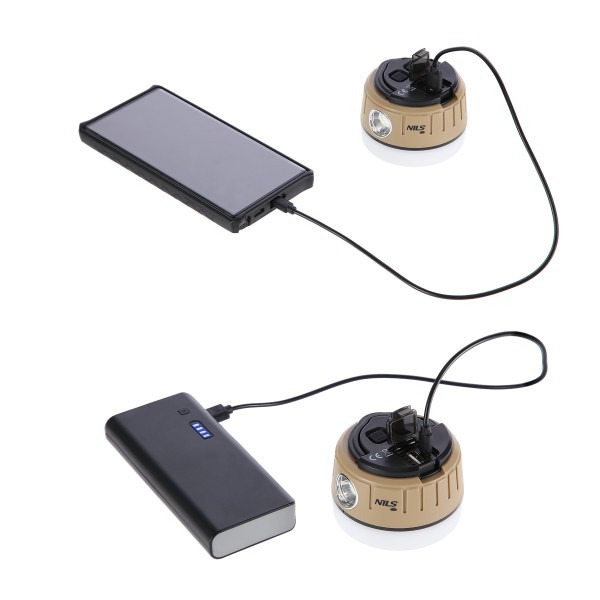 Кемпінговий ліхтар Nils Camp NC0005 з USB-C та ручкою