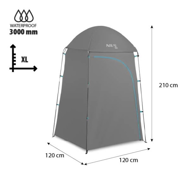 Кемпінгова роздягальня Nils Camp NC3025, XL, сіра