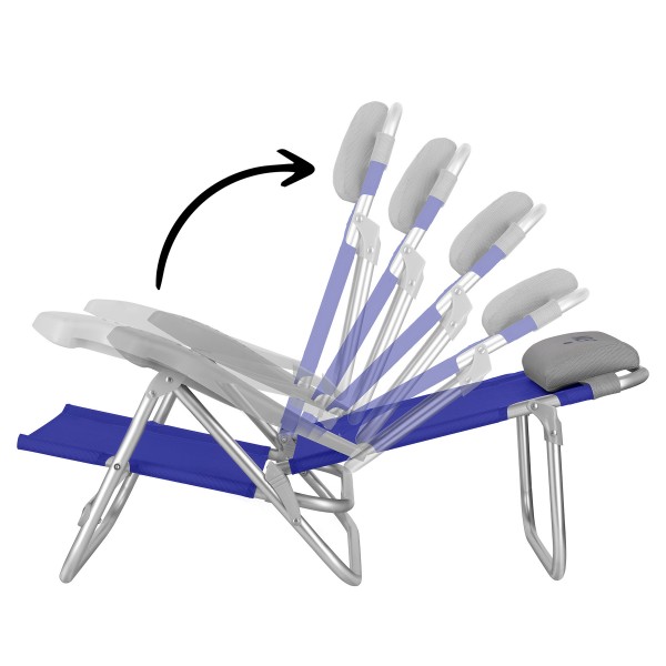 Кемпінгове крісло-шезлонг Nils NC3502, складане, 2-в-1, синє