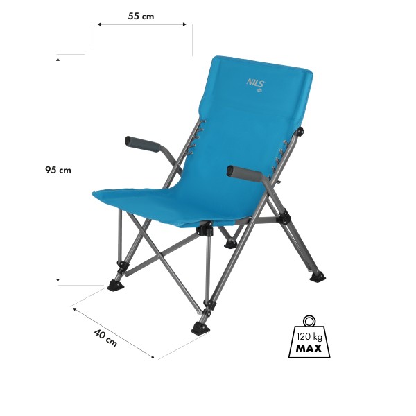 Кемпінгове крісло Nils Camp NC3704, складане, синє