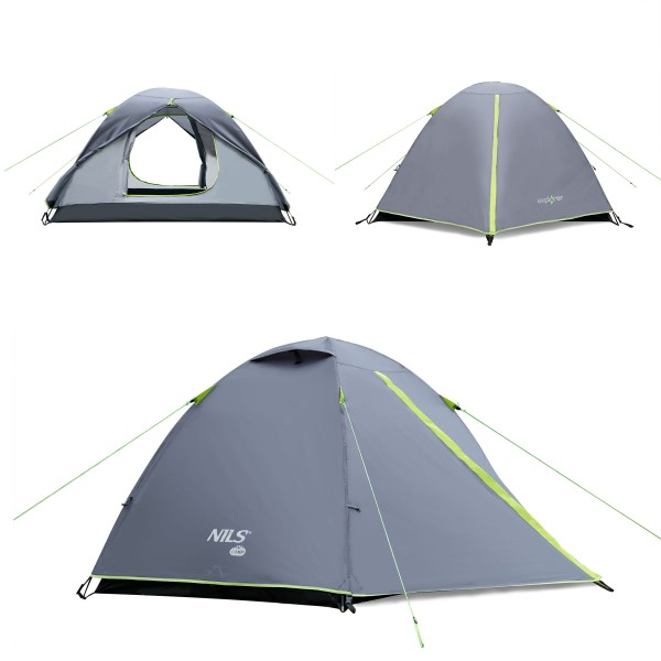 Кемпінговий намет на 3 особи Nils Camp NC6004 Explorer, сірий