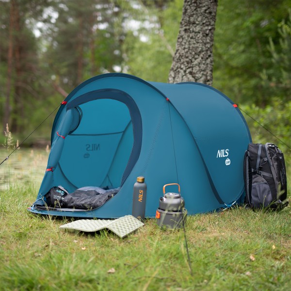 Саморозкладний намет на 2 особи Nils Camp NC3743, синій