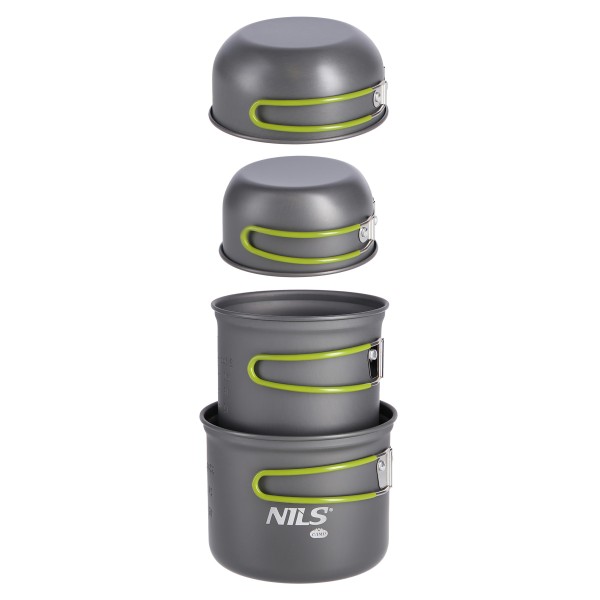 Набір туристичного посуду Nils Camp NC1767, 2 каструлі, 2 миски