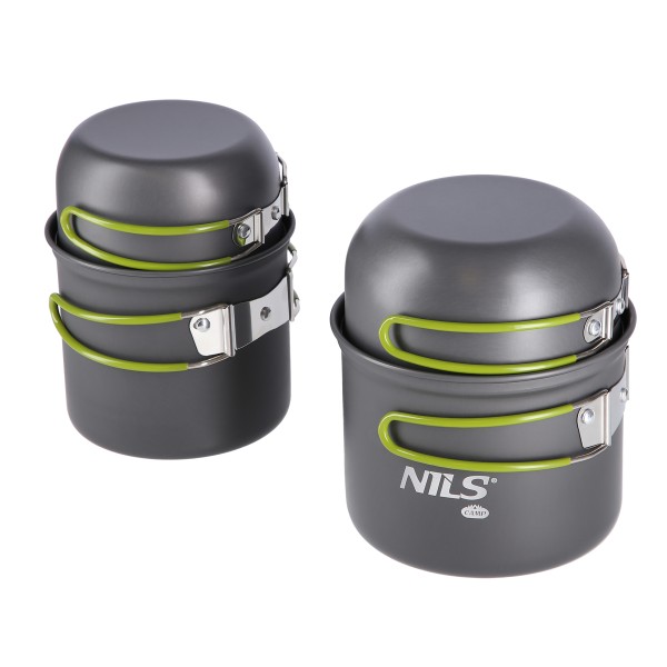 Набір туристичного посуду Nils Camp NC1767, 2 каструлі, 2 миски