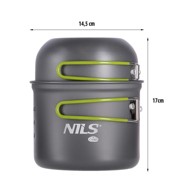 Набір туристичного посуду Nils Camp NC1767, 2 каструлі, 2 миски