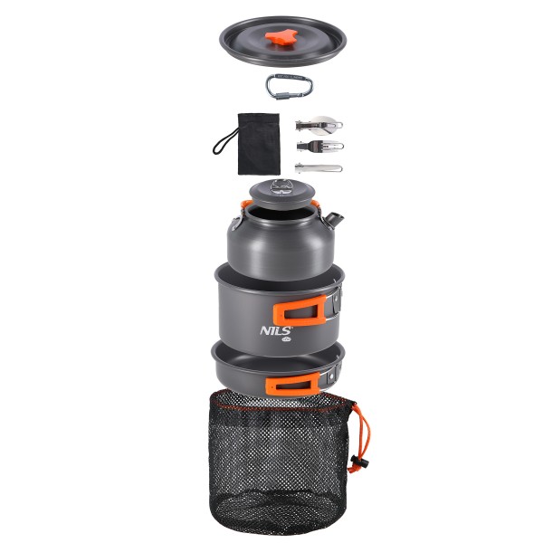 Набір посуду Nils Camp NC1782, чайник, каструля, сковорода