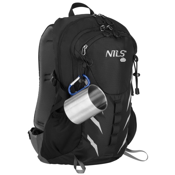 Кемпінгова кружка Nils Camp NC17110, 300мл нержавіюча сталь, синій карабін