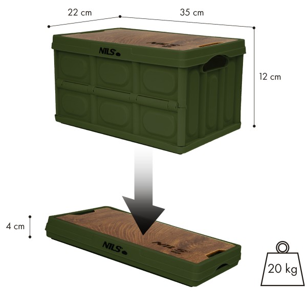 Складаний ящик-стіл Nils NCB4007, 9 л, зелений