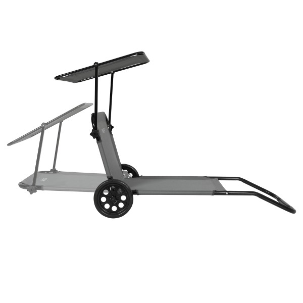 Кемпінговий шезлонг складаний Nils Camp NC3307 з тентом та колесами, сірий