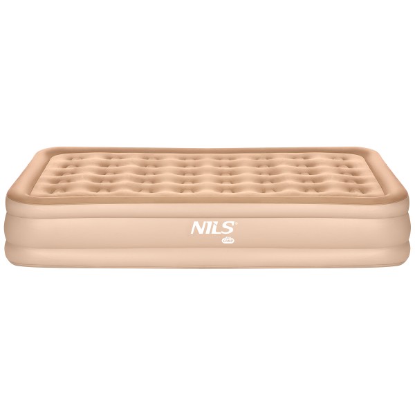 Надувний матрац двоспальний NILS CAMP NC2808, з насосом, бежевий