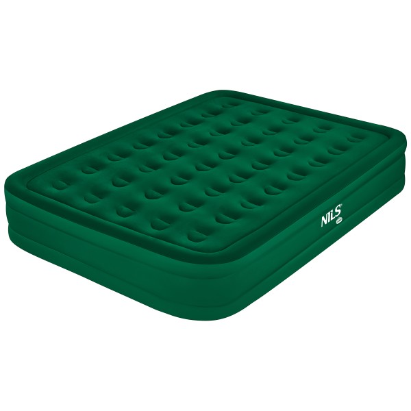 Надувний матрац двоспальний NILS CAMP NC2808, з насосом, зелений