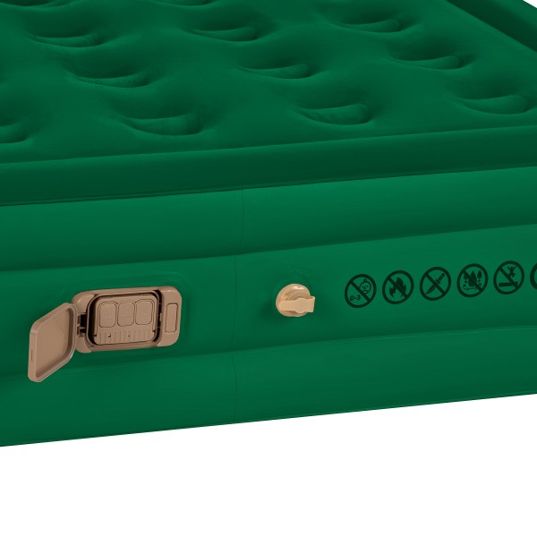 Надувний матрац двоспальний NILS CAMP NC2808, з насосом, зелений