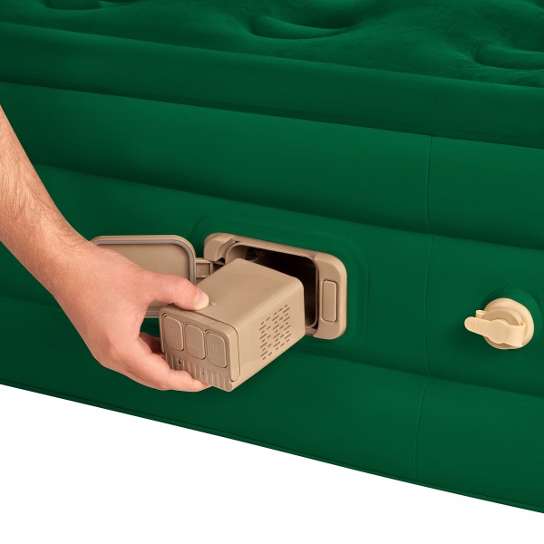 Надувний матрац двоспальний NILS CAMP NC2808, з насосом, зелений