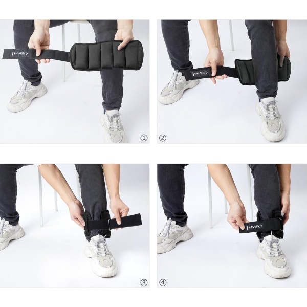 Регульовані обважнювачі для рук та ніг HMS ONK02, 2x1 кг