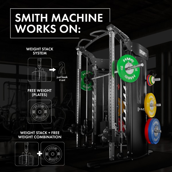 Напівпрофесійна силова фітнес-станція з тренажером Сміта HMS Cyklop 10