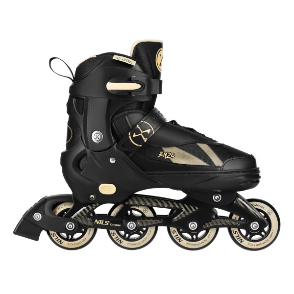 Роликові ковзани Nils NH382 Enzo 2-в-1 з хокейним лезом, S (32–35), чорно-бежеві