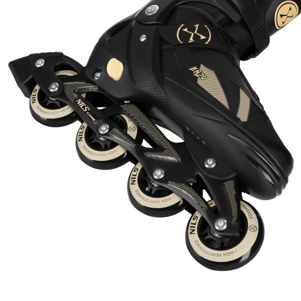 Роликові ковзани Nils NH382 Enzo 2-в-1 з хокейним лезом, S (32–35), чорно-бежеві