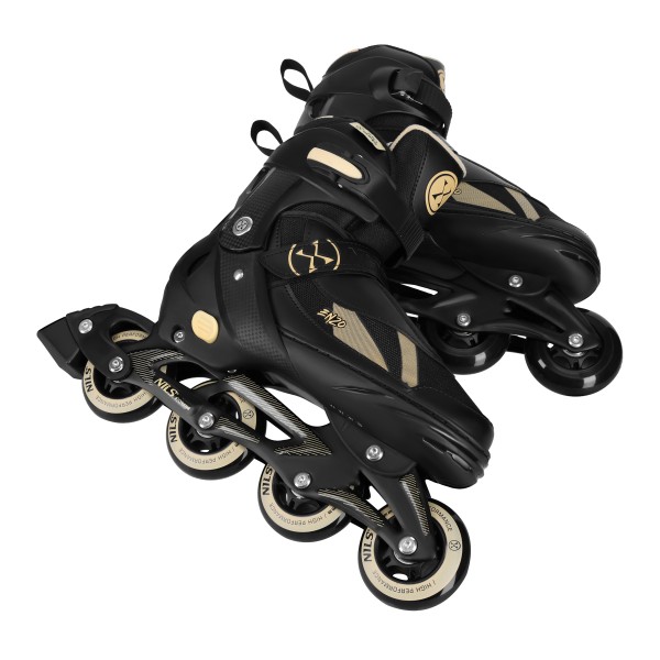 Роликові ковзани Nils NH382 Enzo 2-в-1 з хокейним лезом, S (32–35), чорно-бежеві