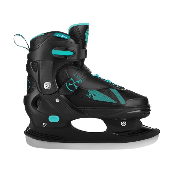 Роликові ковзани Nils NH382 Enzo 2-в-1 з хокейним лезом, M (36–39),  чорно-бірюзові