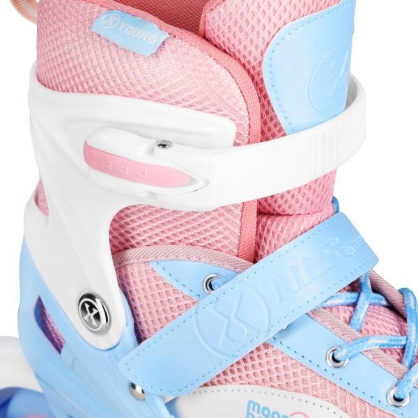 Роликові ковзани Nils NA0189 LED з захистом, M (35–38), білі