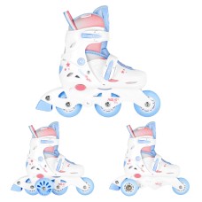 Роликові ковзани Nils NJ1190 для навчання 3в1, XS (26–29), білі