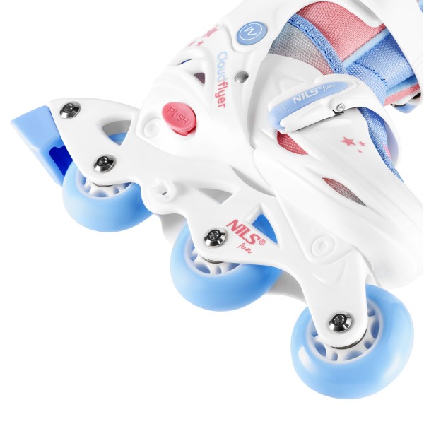 Роликові ковзани Nils NJ1190 для навчання 3в1, S (30–33), білі