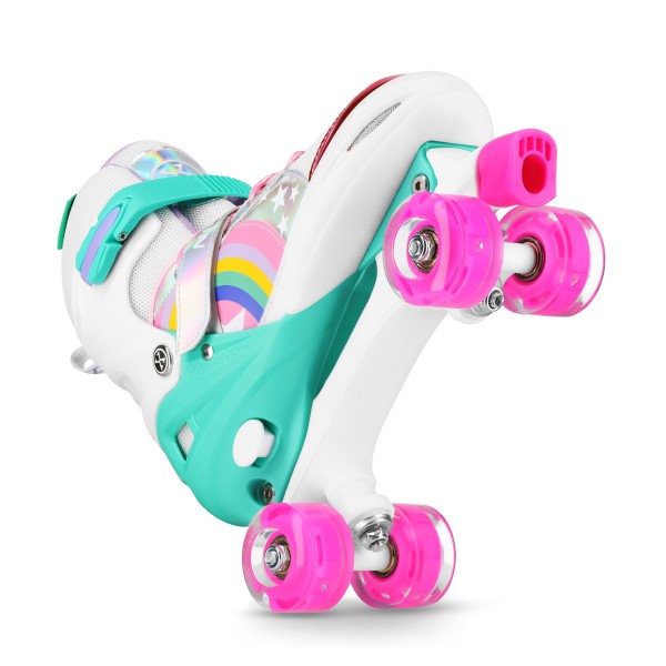 Ролики-квади Nils NQ0187 LED, M (35–38), біло-рожеві