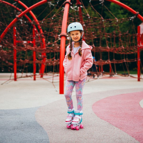 Ролики-квади Nils NQ0187 LED, M (35–38), біло-рожеві