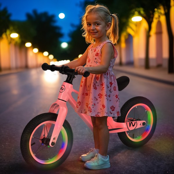 Біговел RB901 Nils Fun LED, 12-дюймові колеса, рожевий