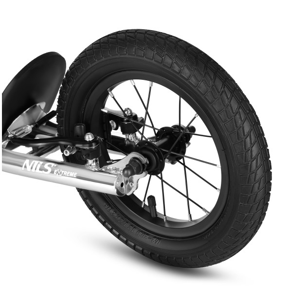Самокат WH10121 Nils Extreme, 16/12 дюймів, з надувними колесами, сріблястий